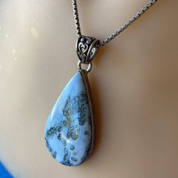 LOVELY LARIMAR PENDANT in Sterling Silver 925 - Picture 5 of 8